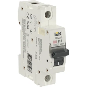 IEK ARMAT Автоматический выключатель M06N 1P C 3А - AR-M06N-1-C003 IEK ARMAT Автоматический выключатель M06N 1P C 3А - AR-M06N-1-C003