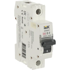 IEK ARMAT Автоматический выключатель M06N 1P D 2А - AR-M06N-1-D002 IEK ARMAT Автоматический выключатель M06N 1P D 2А - AR-M06N-1-D002
