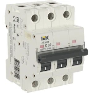 IEK ARMAT Автоматический выключатель M06N 3P C 32А - AR-M06N-3-C032 IEK ARMAT Автоматический выключатель M06N 3P C 32А - AR-M06N-3-C032