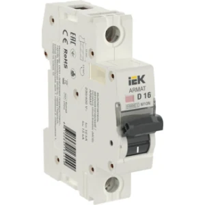 IEK ARMAT Автоматический выключатель M10N 1P D 16А - AR-M10N-1-D016 IEK ARMAT Автоматический выключатель M10N 1P D 16А - AR-M10N-1-D016