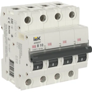 IEK ARMAT Автоматический выключатель M10N 4P B 10А - AR-M10N-4-B010 IEK ARMAT Автоматический выключатель M10N 4P B 10А - AR-M10N-4-B010