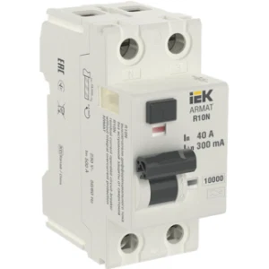 IEK ARMAT Выключатель дифференциального тока R10N 2P 40А 300мА тип A - AR-R10N-2-040A300 IEK ARMAT Выключатель дифференциального тока R10N 2P 40А 300мА тип A - AR-R10N-2-040A300