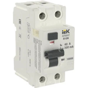 IEK ARMAT Выключатель дифференциального тока R10N 2P 40А 300мА тип AC - AR-R10N-2-040C300 IEK ARMAT Выключатель дифференциального тока R10N 2P 40А 300мА тип AC - AR-R10N-2-040C300