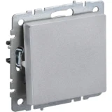 IEK BRITE Выключатель 1-клавишный самовозвратный 10А ВС10-1-4-БрА алюминий