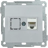 IEK Розетка компьютерная РК10-1-Б RJ45 Cat5e BOLERO серебряный