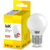 IEK Лампа светодиодная ALFA G45 шар 8Вт 230В 3000К E27
