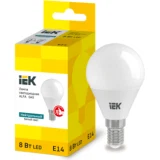 IEK Лампа светодиодная ALFA G45 шар 8Вт 230В 4000К E14