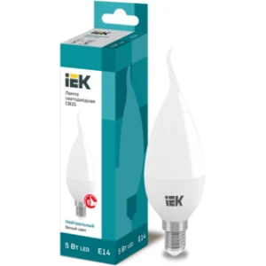 IEK Лампа светодиодная CB35 свеча на ветру 5Вт 230В 4000К E14 - LLE-CB35-5-230-40-E14 IEK Лампа светодиодная CB35 свеча на ветру 5Вт 230В 4000К E14 - LLE-CB35-5-230-40-E14