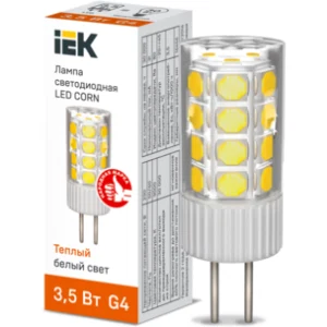 IEK Лампа светодиодная CORN капсула 3,5Вт 230В 3000К керамика G4 - LLE-CORN-4-230-30-G4 IEK Лампа светодиодная CORN капсула 3,5Вт 230В 3000К керамика G4 - LLE-CORN-4-230-30-G4
