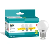 IEK Лампа светодиодная G45 шар 7Вт 230В 4000К E27 (3шт/упак)