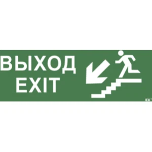IEK Самоклеящаяся этикетка 240х90мм "Выход/лестница вниз/фигура" для ССА 1005 - LPC10-1-35-13-VLVNF IEK Самоклеящаяся этикетка 240х90мм "Выход/лестница вниз/фигура" для ССА 1005 - LPC10-1-35-13-VLVNF
