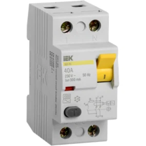 IEK Выключатель дифференциальный (УЗО) ВД1-63 2Р 40А 300мА - MDV10-2-040-300 IEK Выключатель дифференциальный (УЗО) ВД1-63 2Р 40А 300мА - MDV10-2-040-300