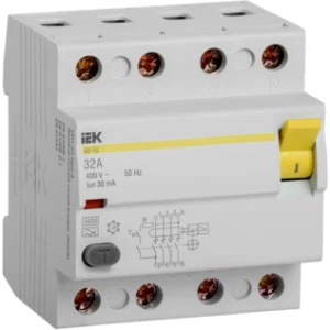 IEK Выключатель дифференциальный (УЗО) ВД1-63 4Р 32А 30мА тип А - MDV11-4-032-030 IEK Выключатель дифференциальный (УЗО) ВД1-63 4Р 32А 30мА тип А - MDV11-4-032-030