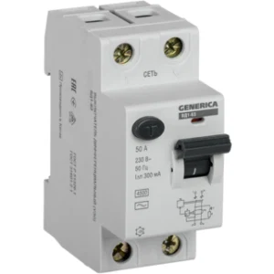 IEK Выключатель дифференциальный (УЗО) ВД1-63 2Р 50А 300мА GENERICA - MDV15-2-050-300 IEK Выключатель дифференциальный (УЗО) ВД1-63 2Р 50А 300мА GENERICA - MDV15-2-050-300