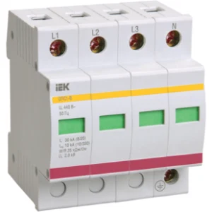 IEK Ограничитель импульсных перенапряжений ОПС1-C 4P 20/40кА 400B - MOP20-4-C IEK Ограничитель импульсных перенапряжений ОПС1-C 4P 20/40кА 400B - MOP20-4-C
