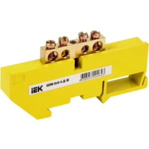 IEK Шина PE "земля" на DIN-изоляторе ШНИ-6х9-4-Д-Ж - YNN10-69-4D-K05 IEK Шина PE "земля" на DIN-изоляторе ШНИ-6х9-4-Д-Ж - YNN10-69-4D-K05